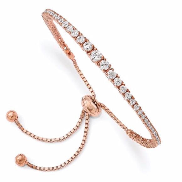 Jewelry - Sterling Silver Rose-Tone Adjustable Bracelet